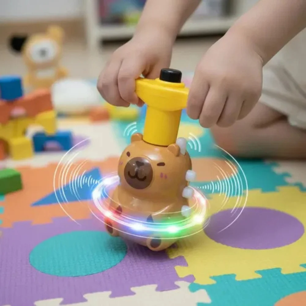 Interaktivna vrtuljka Capybara s LED svjetlima i melodijama 12,5 cm_7