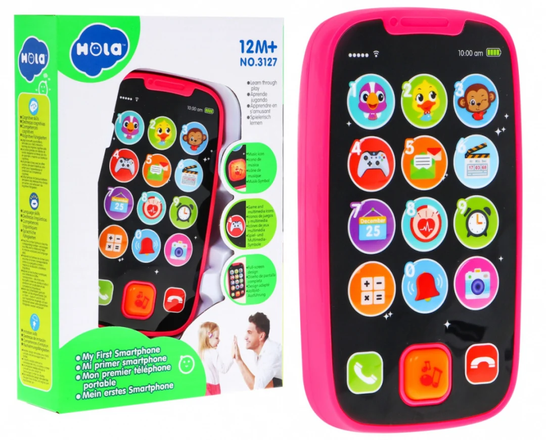 Interaktivni pametni telefon roza 12m+_1
