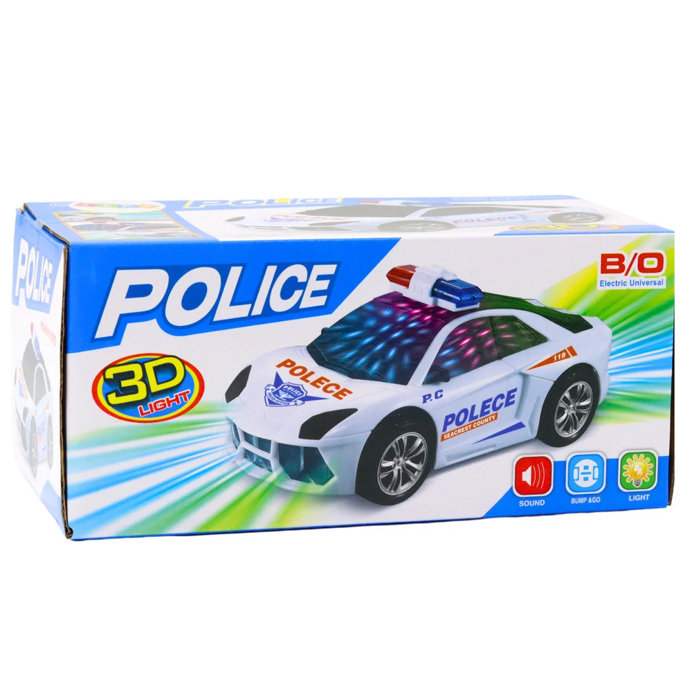 Interaktivni policijski auto bijeli, svjetla i zvuk, 18 × 9 × 7 cm_3