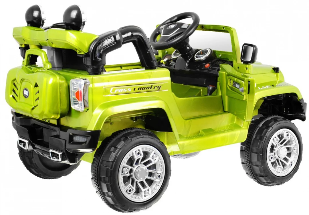 JJ Terenski automobil na baterije za djecu, zeleni + daljinski upravljač + prostor za, zelena_2
