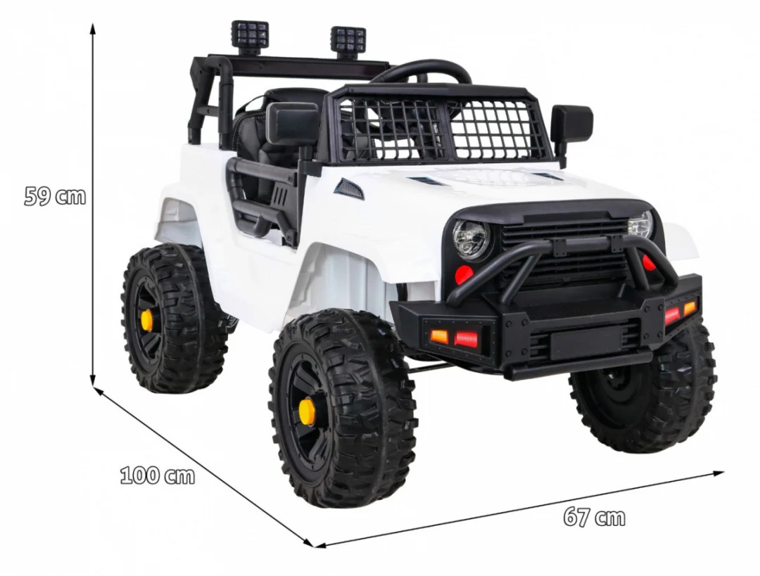 Jeep Dark Night automobil na baterije za djecu, bijeli + spori start + EVA + audio LED, bijela_2