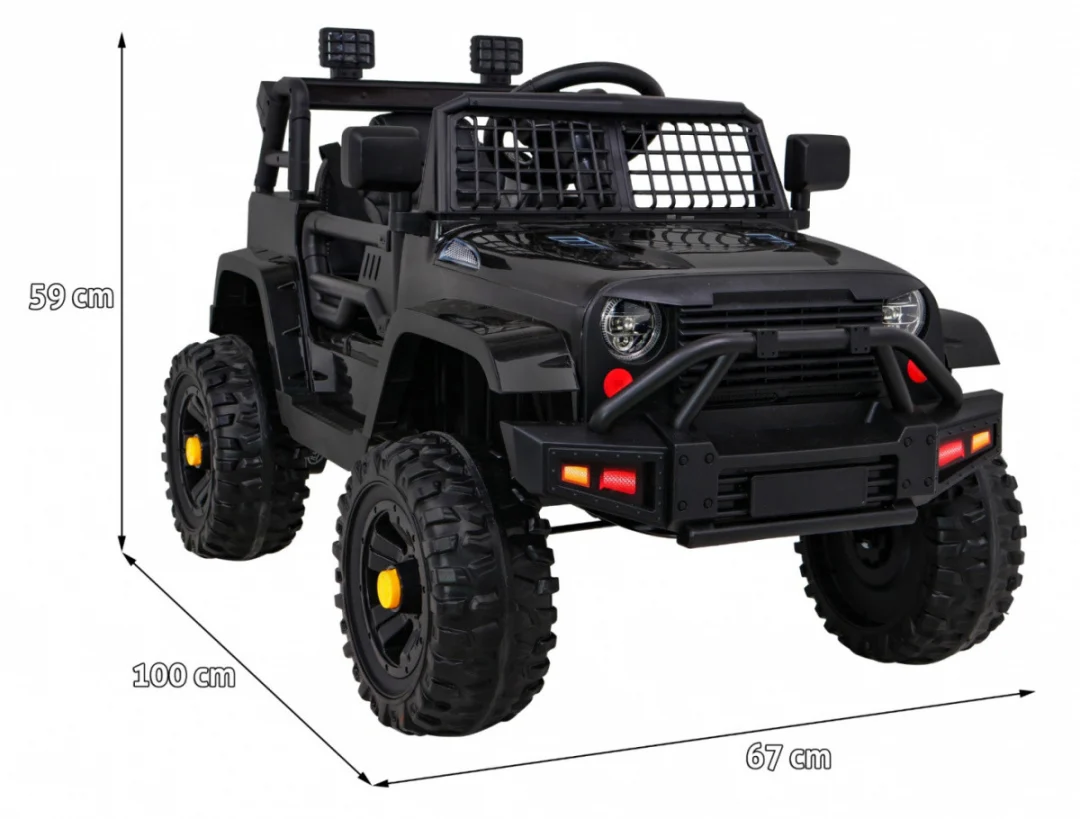 Jeep Dark Night automobil na baterije za djecu crni + spori start + EVA + audio LED, crna_2