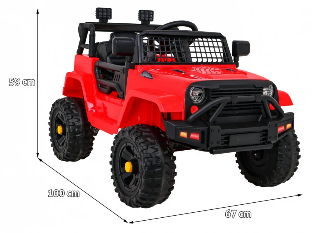 Jeep Dark Night automobil na baterije za djecu, crveni + spori start + EVA + audio LED, crvena_2