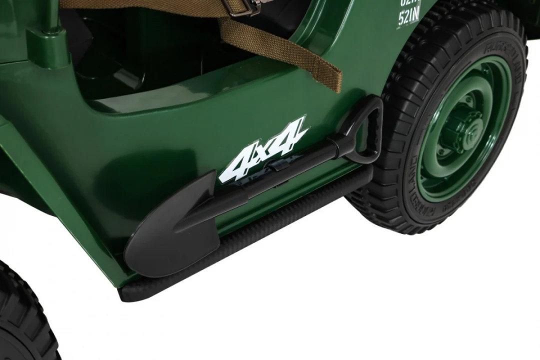 Jeep Willys retro vojni auto na akumulator zeleni za 3 djece_15