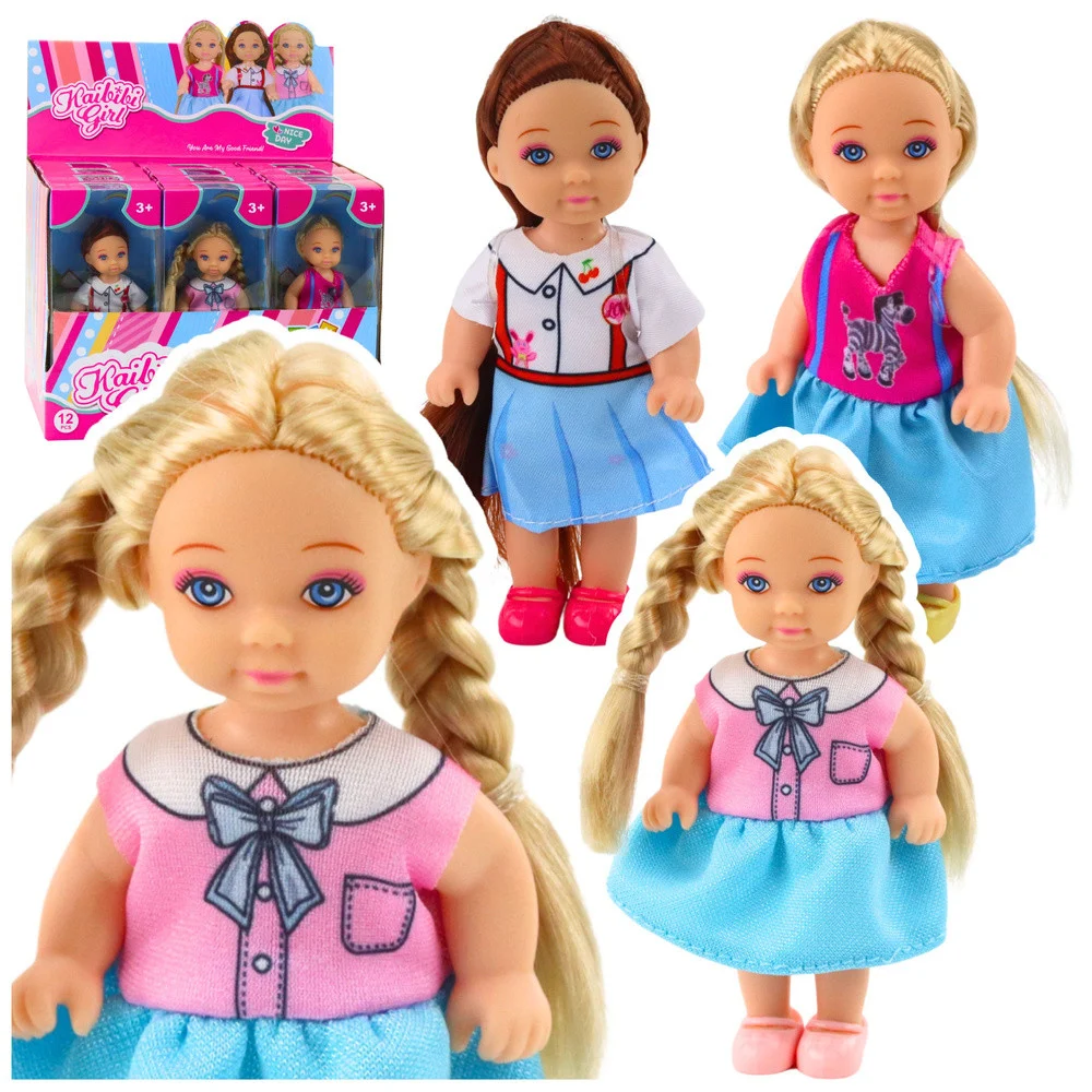 Kaibibi mini lutka duga kosa šarena 12 cm mix_2