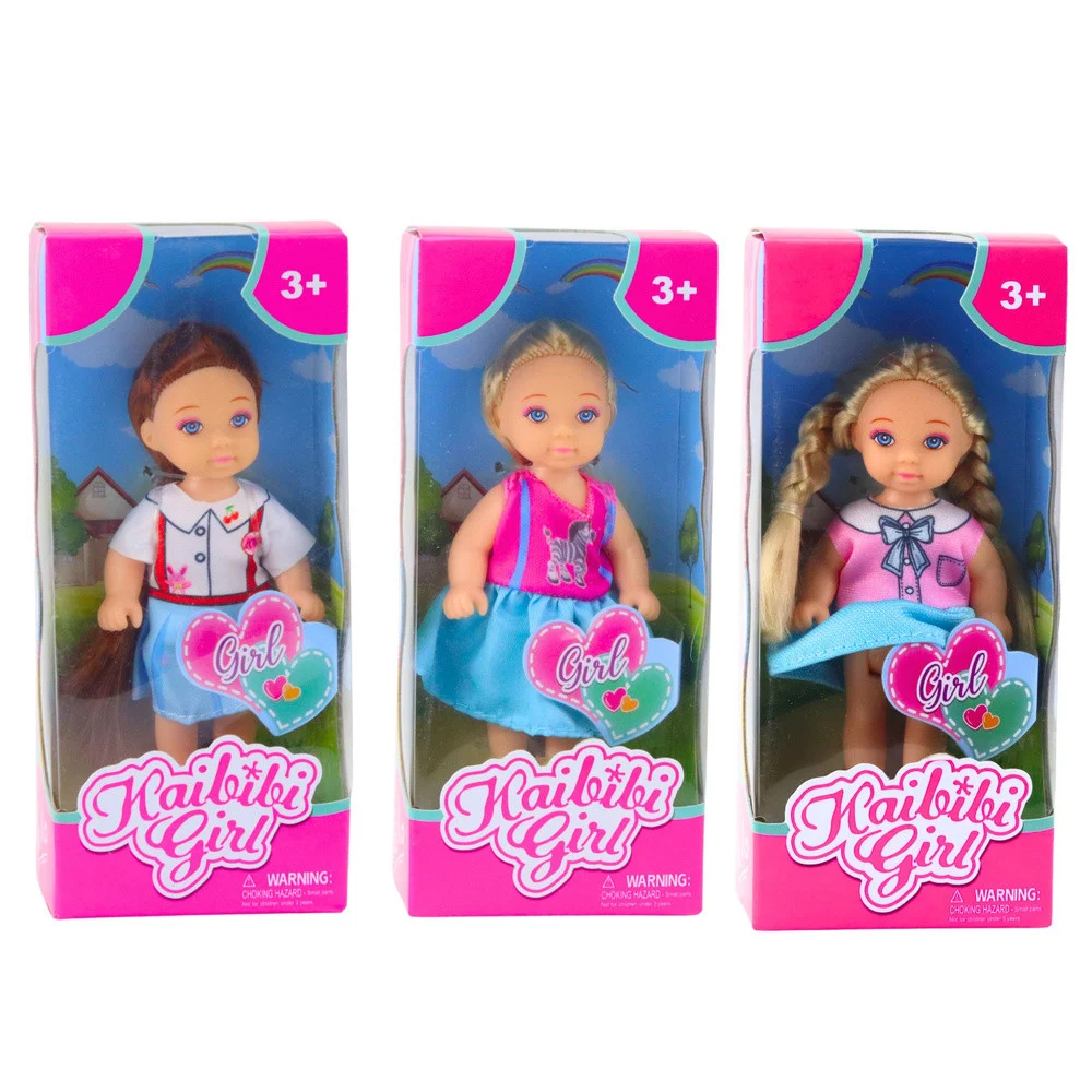 Kaibibi mini lutka duga kosa šarena 12 cm mix_7