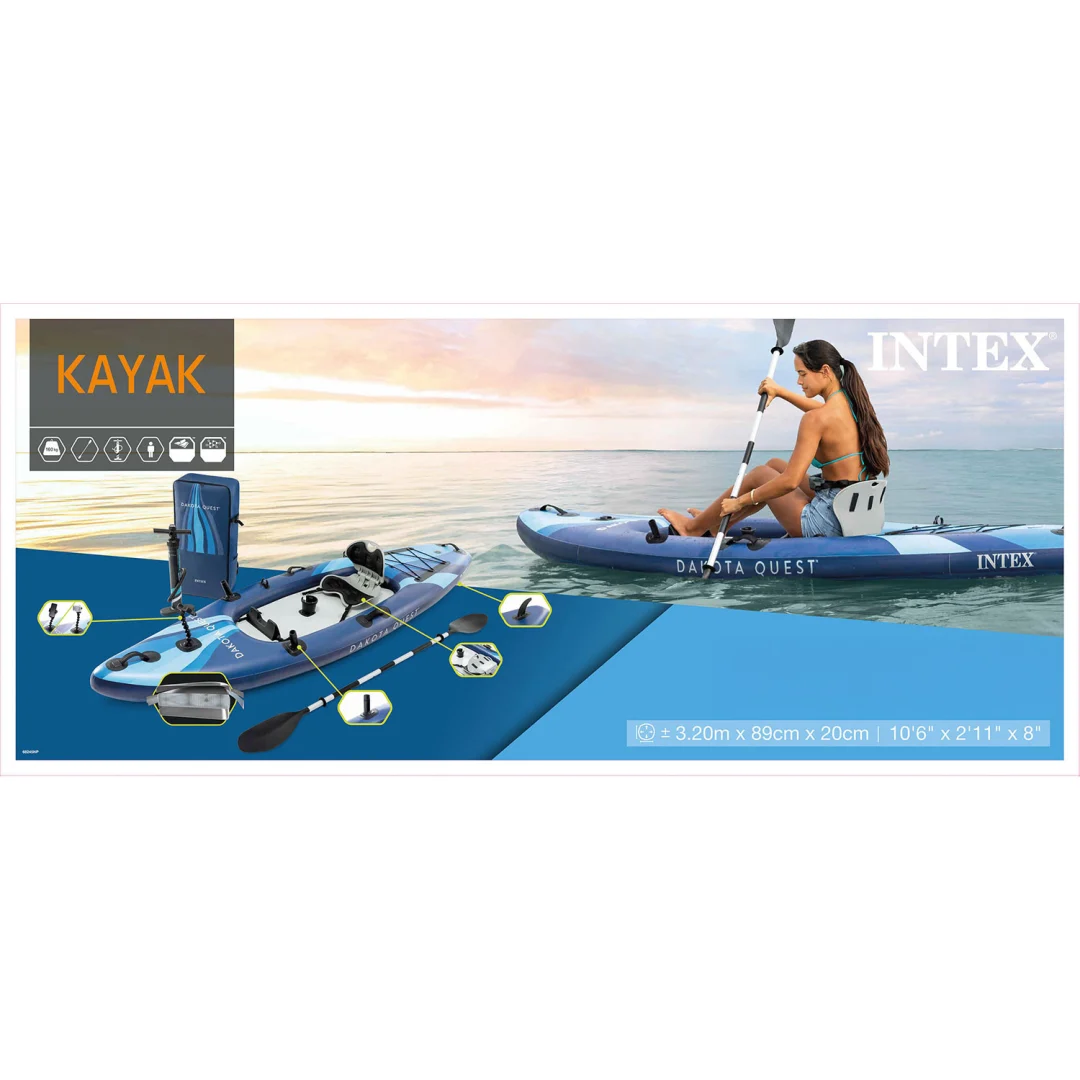 Kajak na napuhavanje Pro Dakota s veslima i pumpom Intex 68245_5