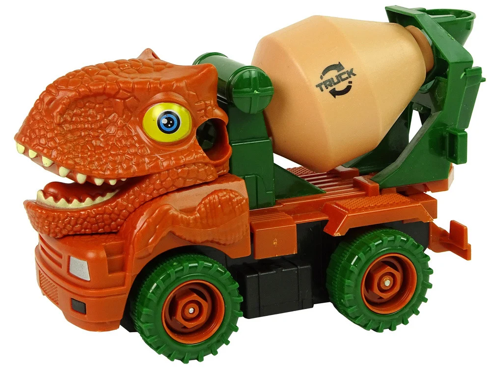 Kamion mješalica dinosaur DIY narančasti_2