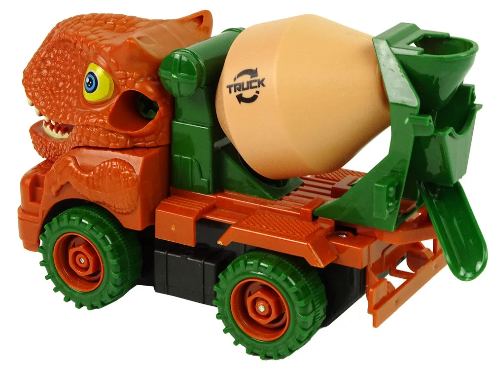 Kamion mješalica dinosaur DIY narančasti_4