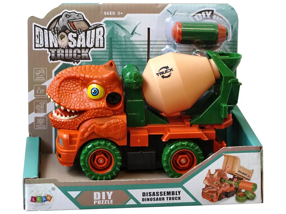Kamion mješalica dinosaur DIY narančasti_5