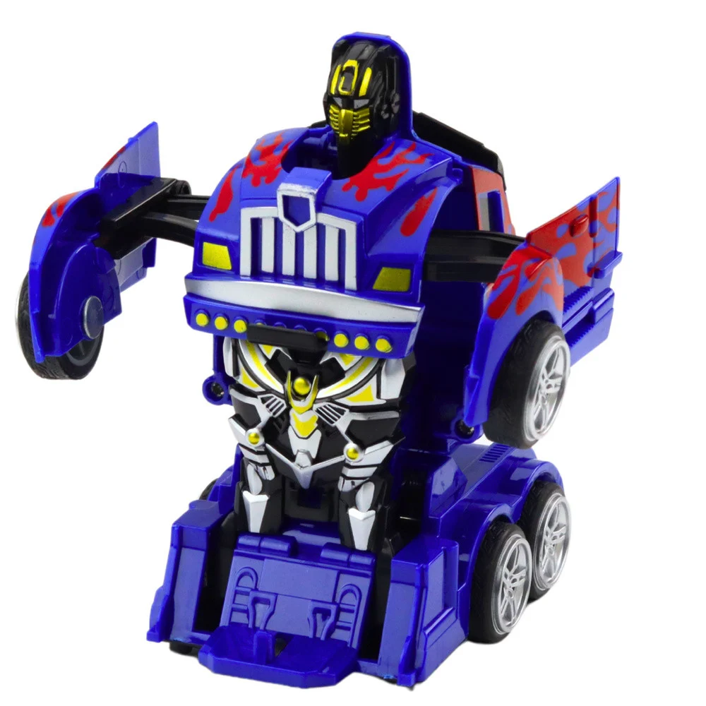 Kamion-robot 2u1 plavi s crvenim uzorkom pull-back_2