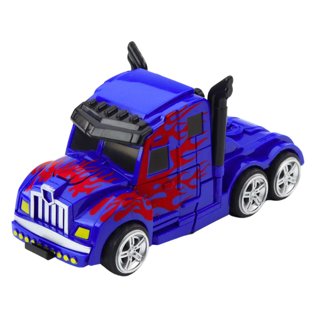 Kamion-robot 2u1 plavi s crvenim uzorkom pull-back_3