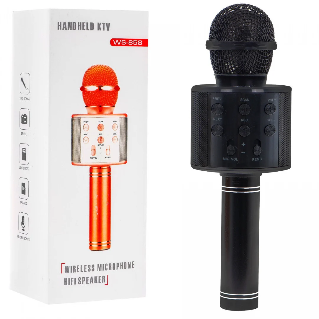 Karaoke mikrofon sa zvučnikom crni_1