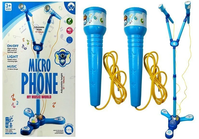 Karaoke set s mikrofonom i tronošcem, plavi_1