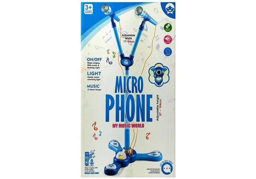 Karaoke set s mikrofonom i tronošcem, plavi_7