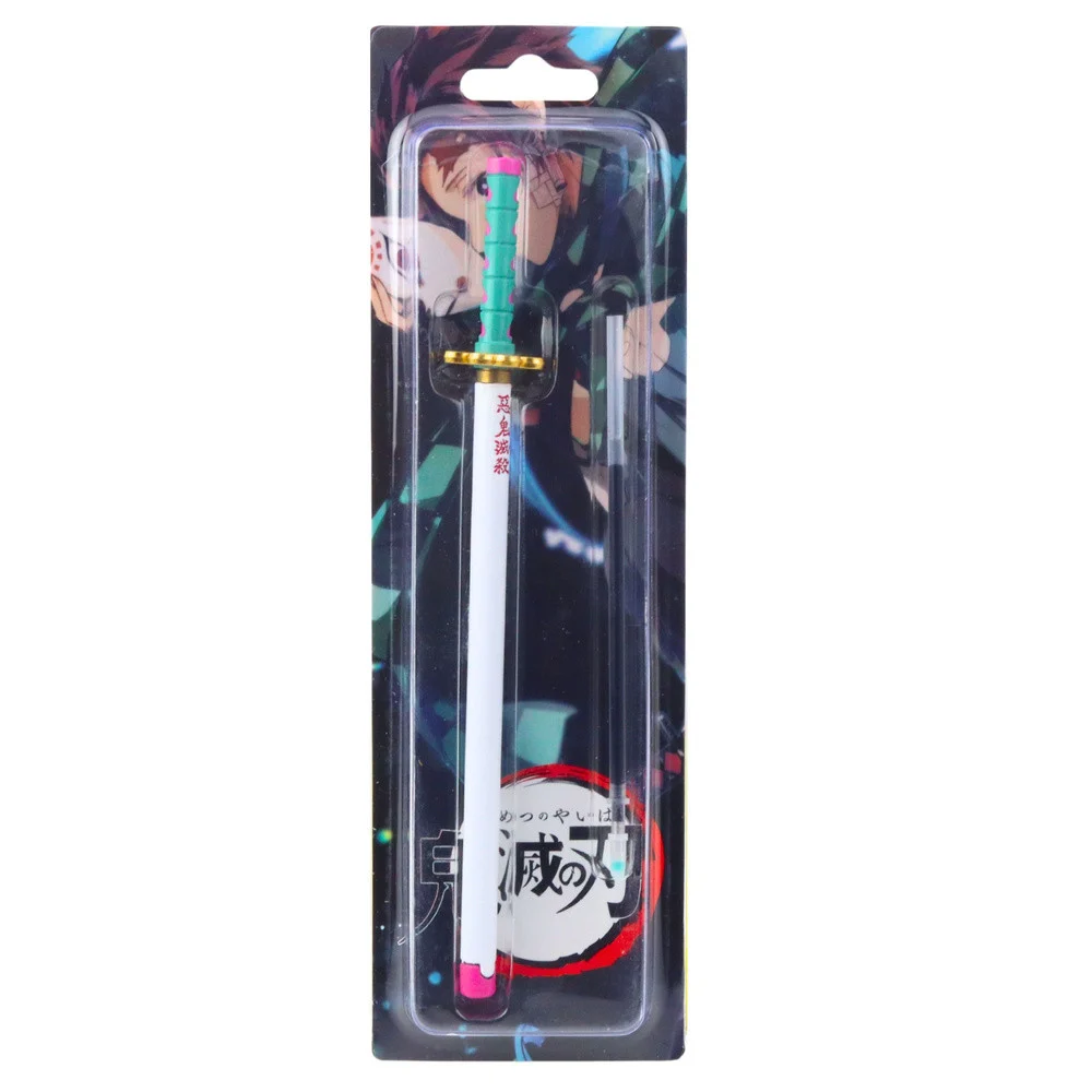 Katana Sword Anime kemijska olovka metalna crna tinta s zamjenjivim punjenjem, tirkizna_4