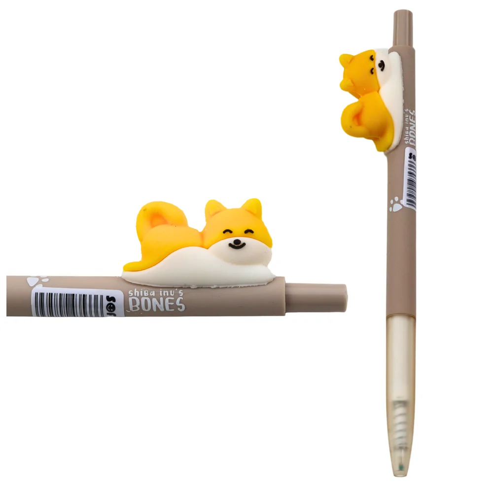 Kemijska olovka s likom žutog psa Shiba, plava tinta 0,5 mm_2