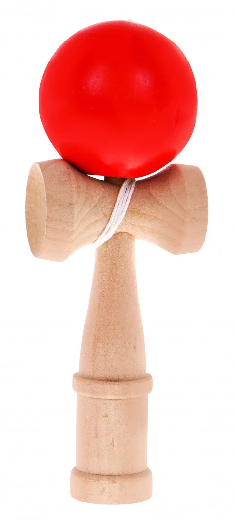 Kendama arkadna igra za djecu 3+ i odrasle drvena igračka + crvena loptica_2