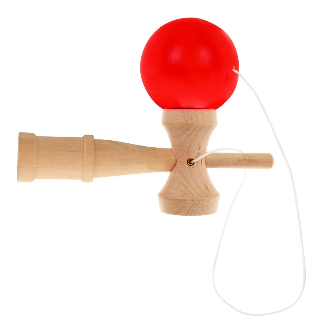 Kendama arkadna igra za djecu 3+ i odrasle drvena igračka + crvena loptica_4