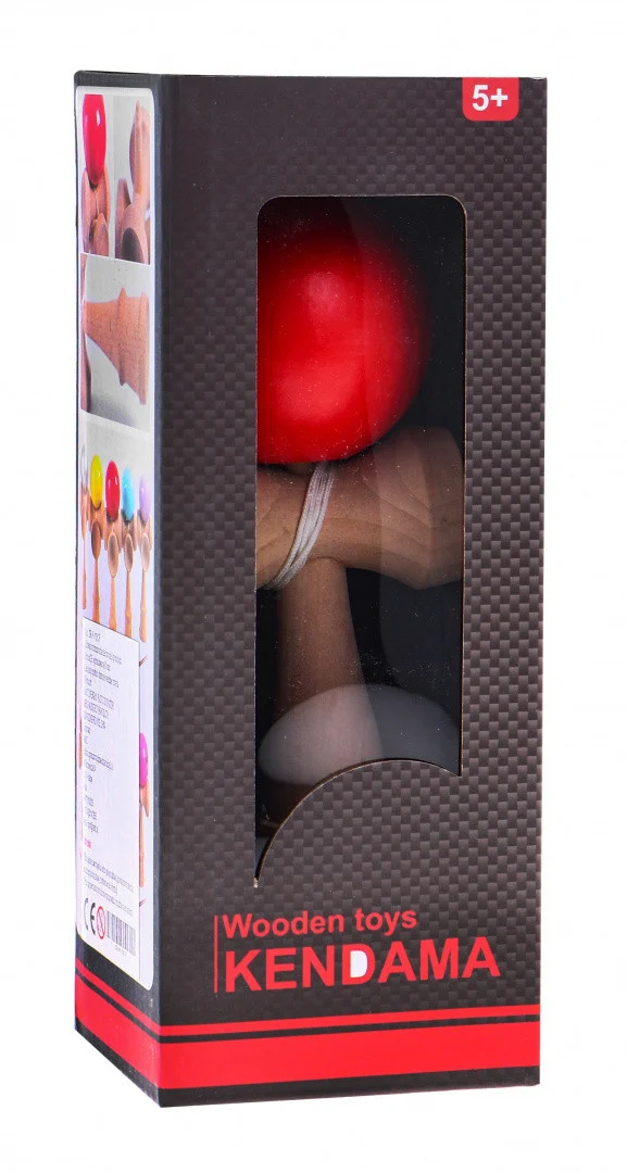 Kendama arkadna igra za djecu 3+ i odrasle drvena igračka + crvena loptica_7