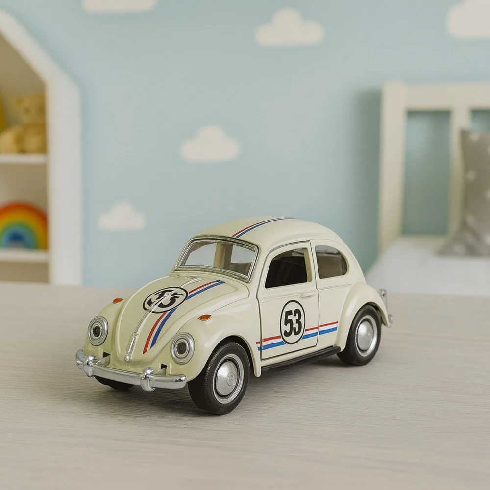 Klasični automobil Buba s metalnim pogonom, otvaranjem vrata, bež 1:32_4