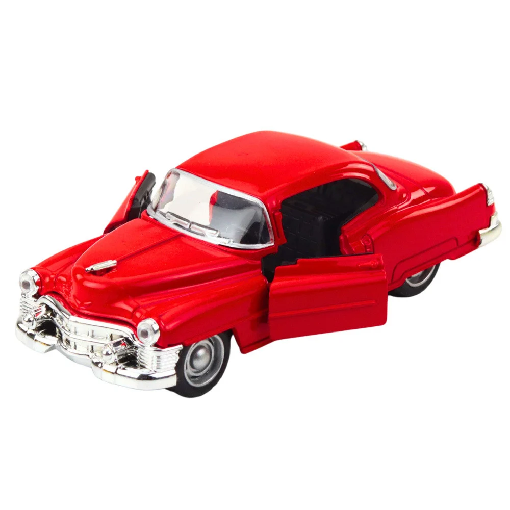 Klasični automobil iz 50-ih, metalni povlačivi pogon, otvaranje vrata, miks 1:32_4