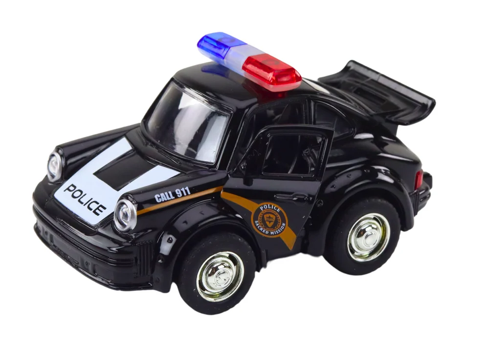 Klasični policijski auto 1:38 Svjetla za vožnju Zvuci Crno_2