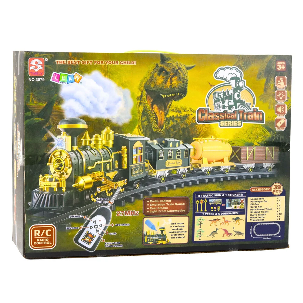 Klasični vlak Dinosauri Svjetla Zvuci Dim 39 kom_5