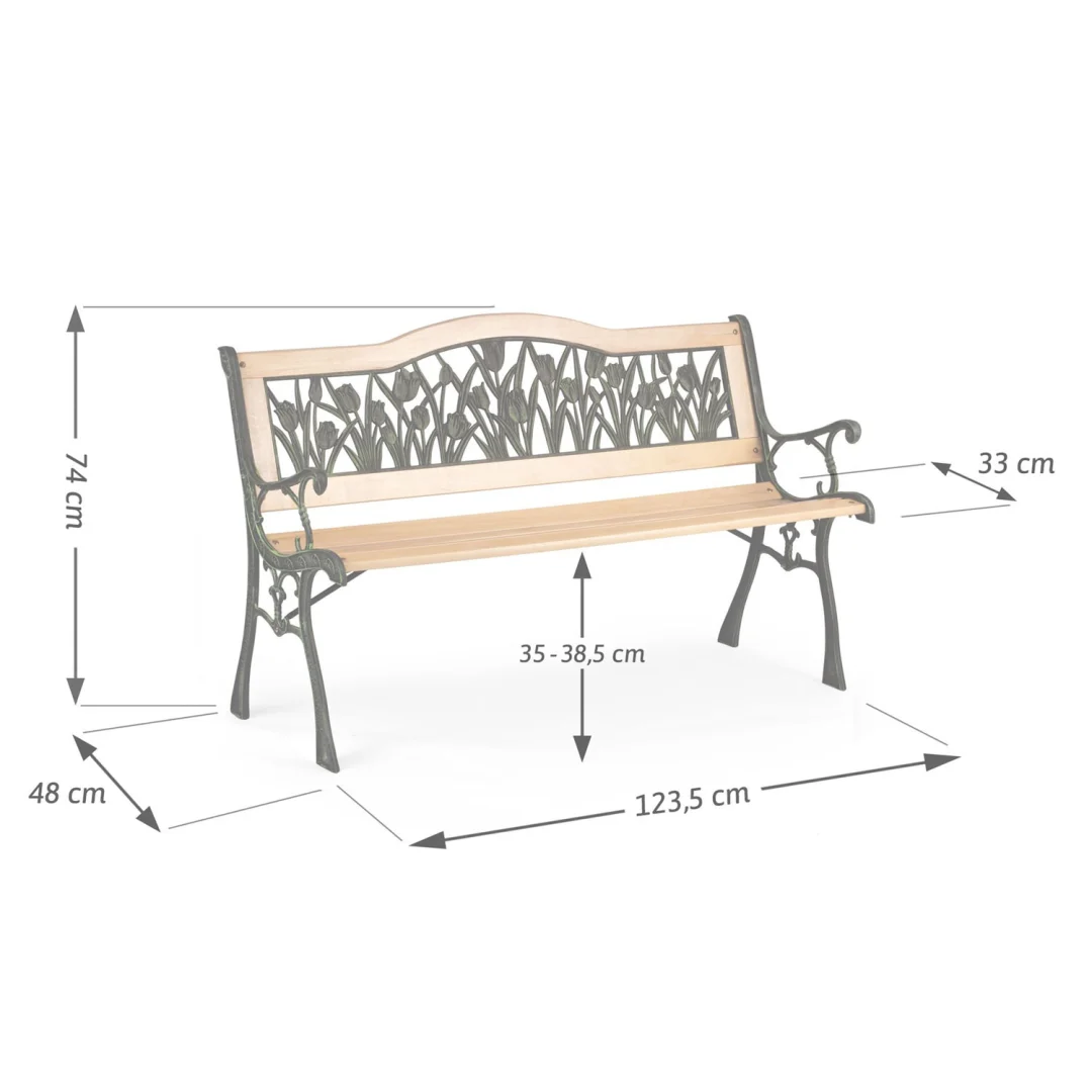 Klupa za park s naslonom Gardi Tulip Sofotel, 123,5 × 74 × 48 cm_10
