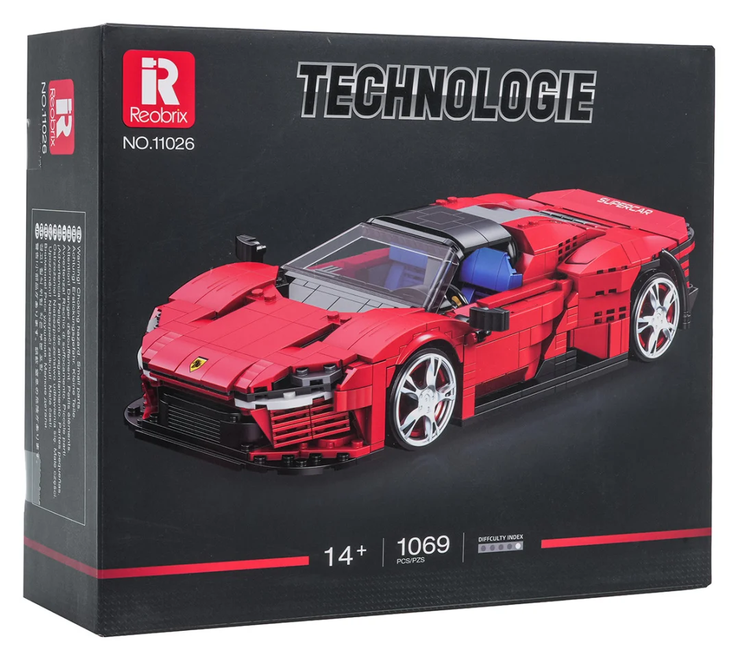 Kockice sportski auto crveni, 1069 dijelova_11