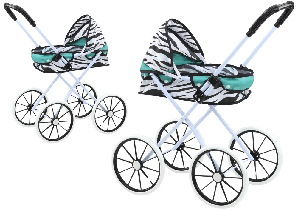 Kolica za lutke sklopiva zebra tirkizna_1