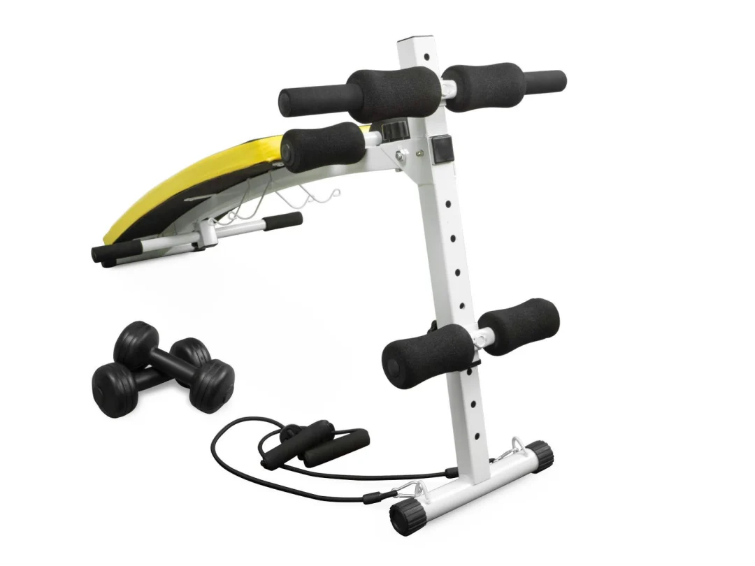 Kosa klupa za vježbanje Neo-Sport NS-07 s ekspanderima i bučicama_2