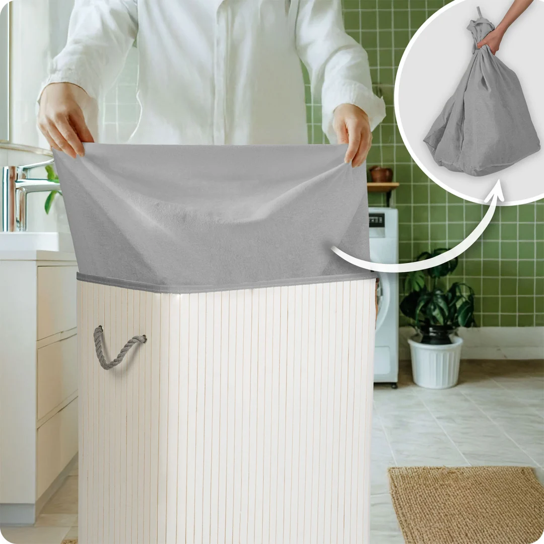 Košara za rublje od bambusa s poklopcem 100 l Massido, plava, var. 678102_9