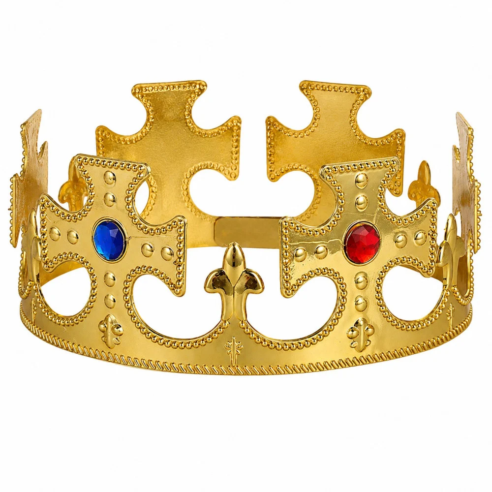 Kraljevska kruna podesiva zlatna Ø 17–20 cm_2