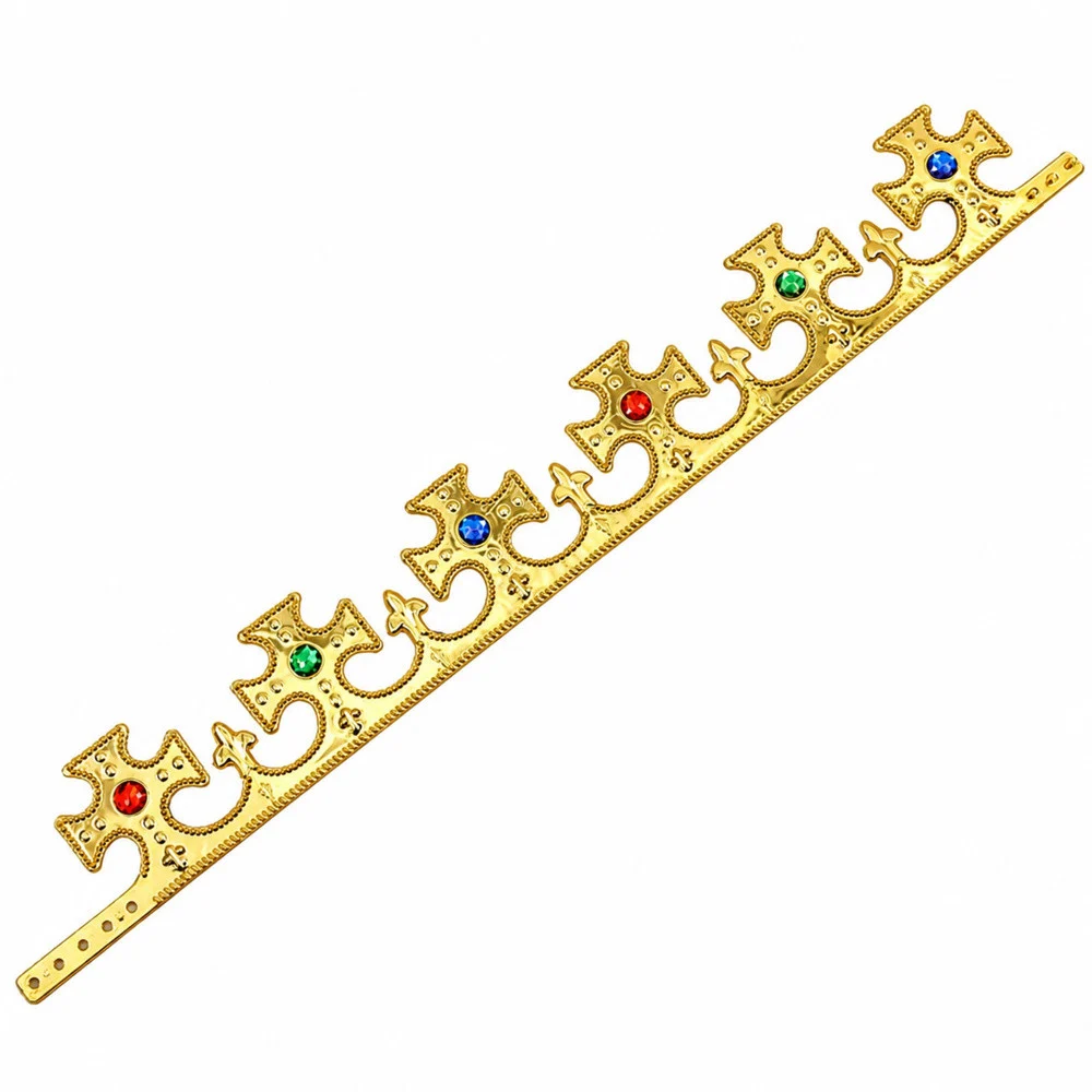 Kraljevska kruna podesiva zlatna Ø 17–20 cm_4