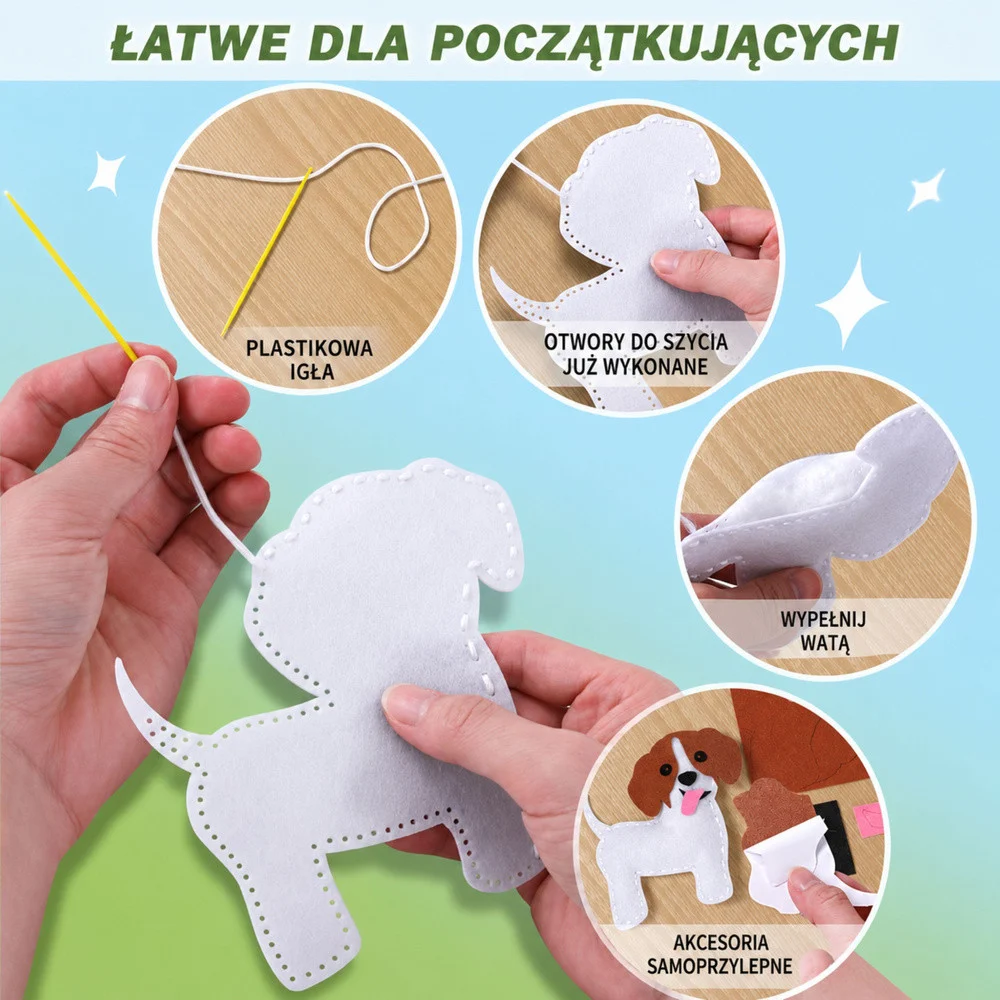 Kreativni komplet Plišani filcani predmeti za šivanje Šumske životinje, 6 komada_4