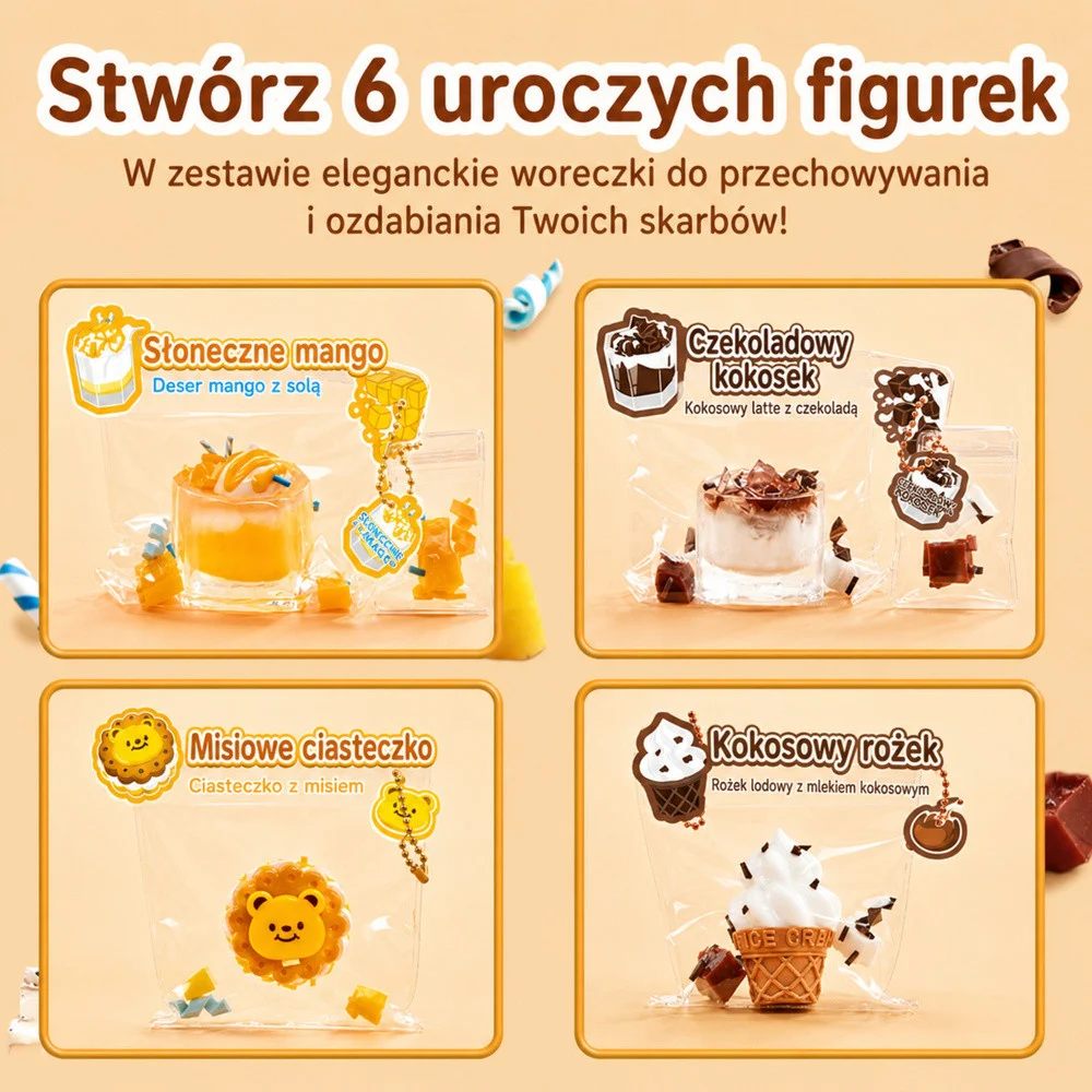 Kreativni set za izradu mekih squishy slatkiša i pića, 6 komada_6