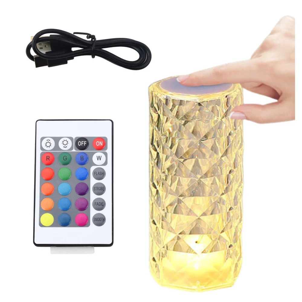 Kristalna LED noćna lampa 16 boja s daljinskim_3