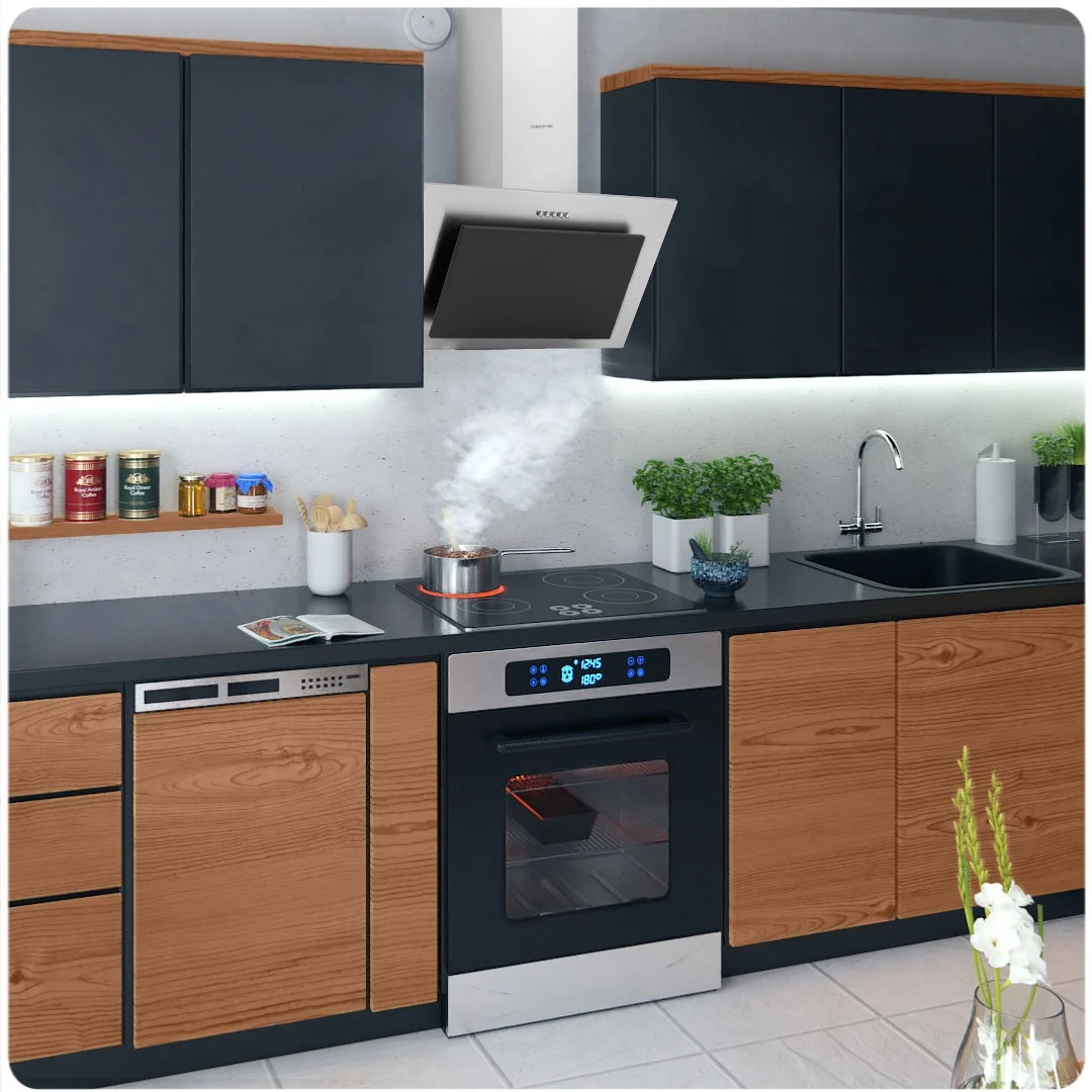 Kuhinjska napa s dimnjakom Berdsen BT-209 60 cm inox-crna_14