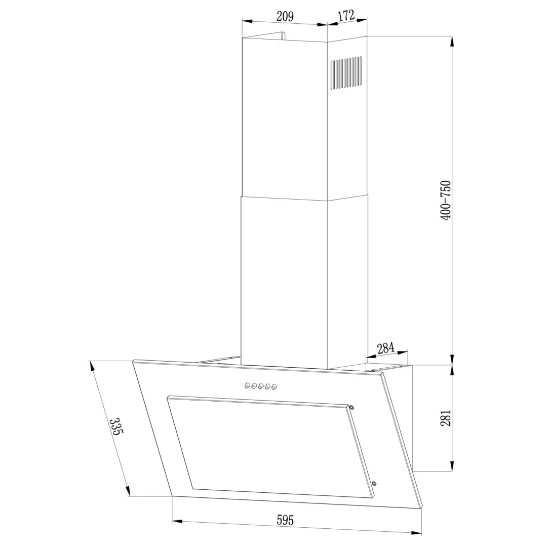 Kuhinjska napa s dimnjakom Berdsen BT-209 60 cm inox-crna_17