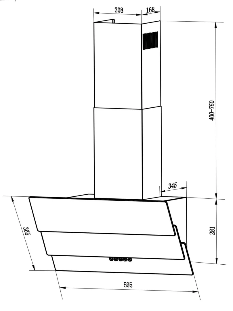 Kuhinjska napa s dimnjakom Berdsen BT-212 60 cm crna_7