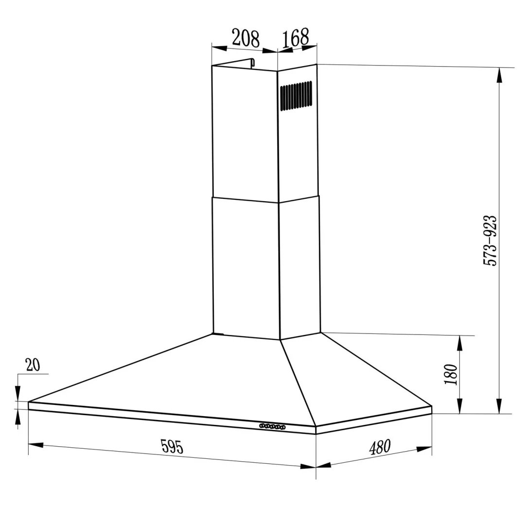 Kuhinjska napa s dimnjakom Berdsen BT-214 60 cm crna_5