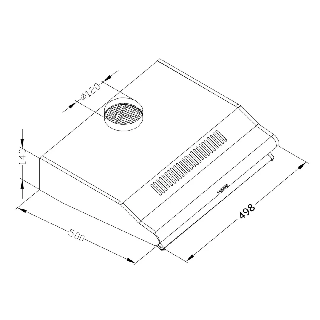 Kuhinjska napa za ispod ormarića - 50 cm Berdsen BE-10-A INOX_6