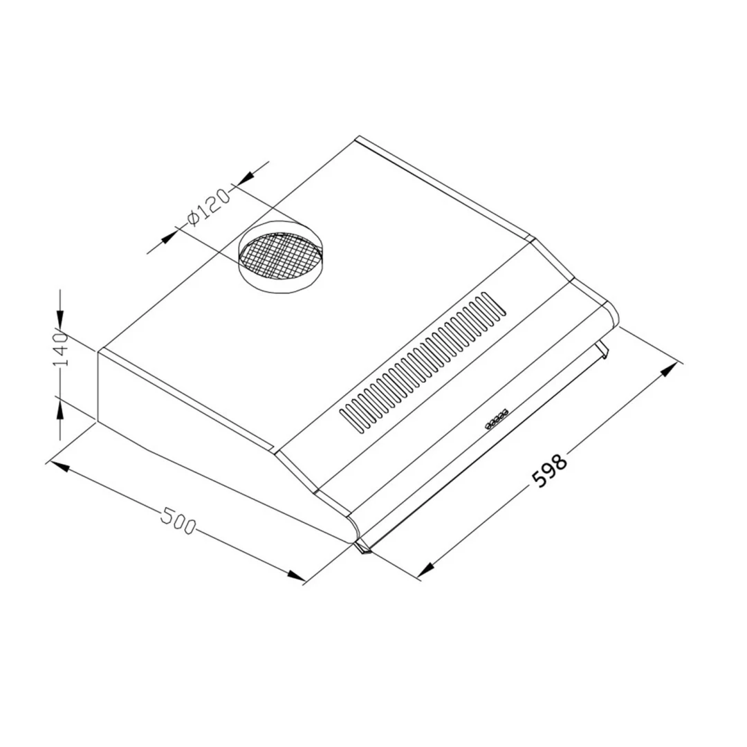 Kuhinjska napa za ispod ormarića - 60 cm Berdsen BE-10-A crna · 3177_8