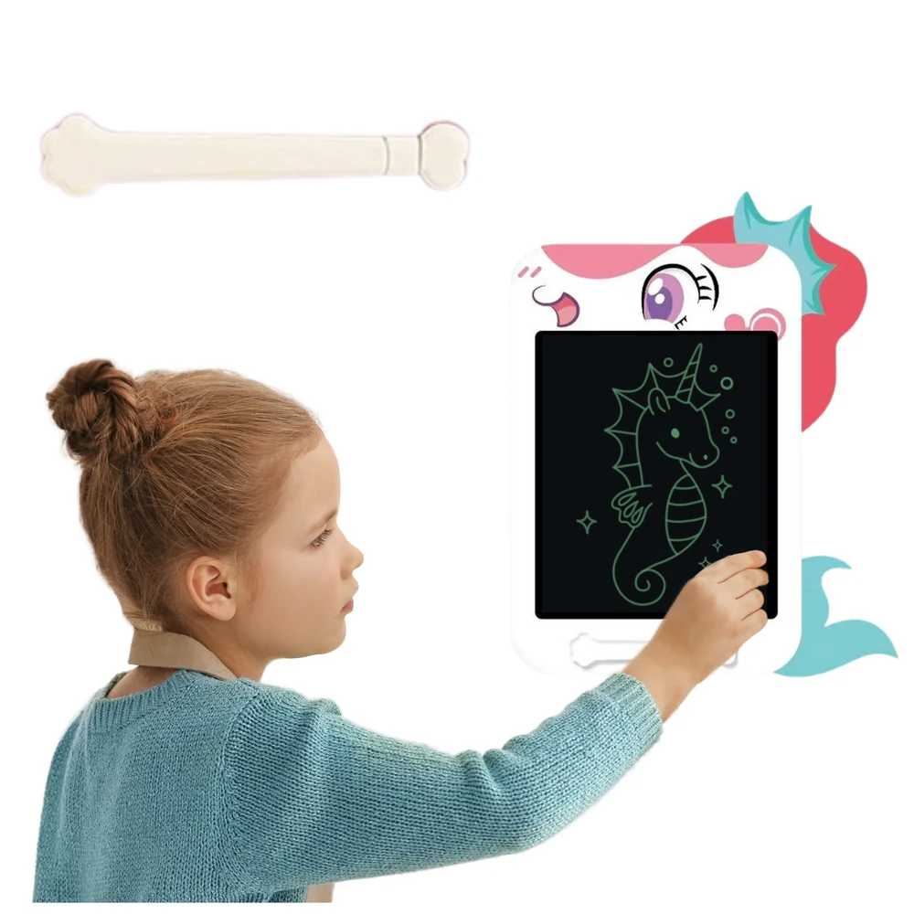 LCD ploča za crtanje u obliku jednoroga, bijela, 32 × 24 × 1 cm_2