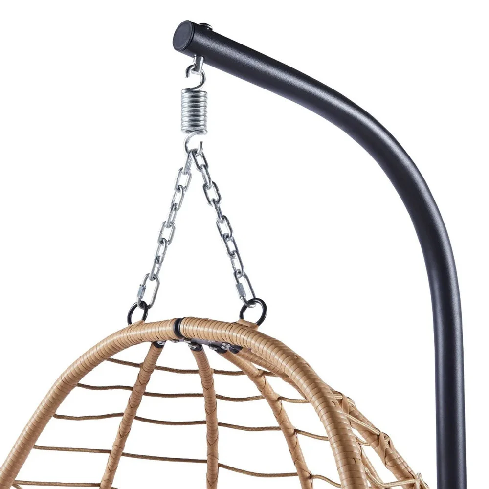 LEAN Viseća stolica za ljuljanje, vrtni jastuci s čahurama, smeđi okvir, 22,5 kg_7
