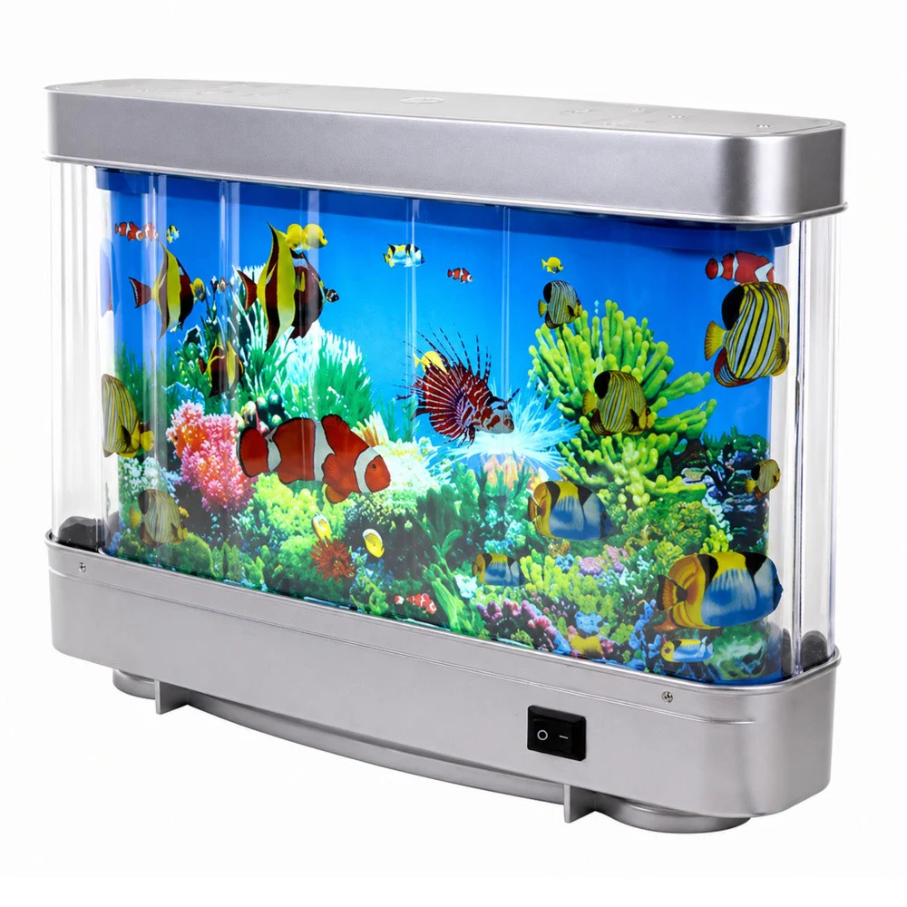 LED noćno svjetlo akvarij s pokretnim ribicama, 23 cm_5