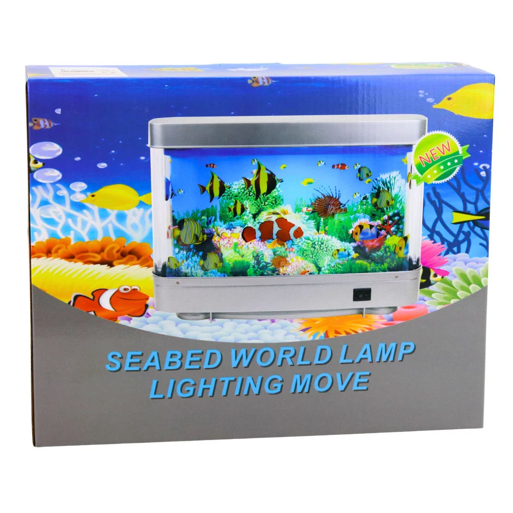 LED noćno svjetlo akvarij s pokretnim ribicama, 23 cm_6