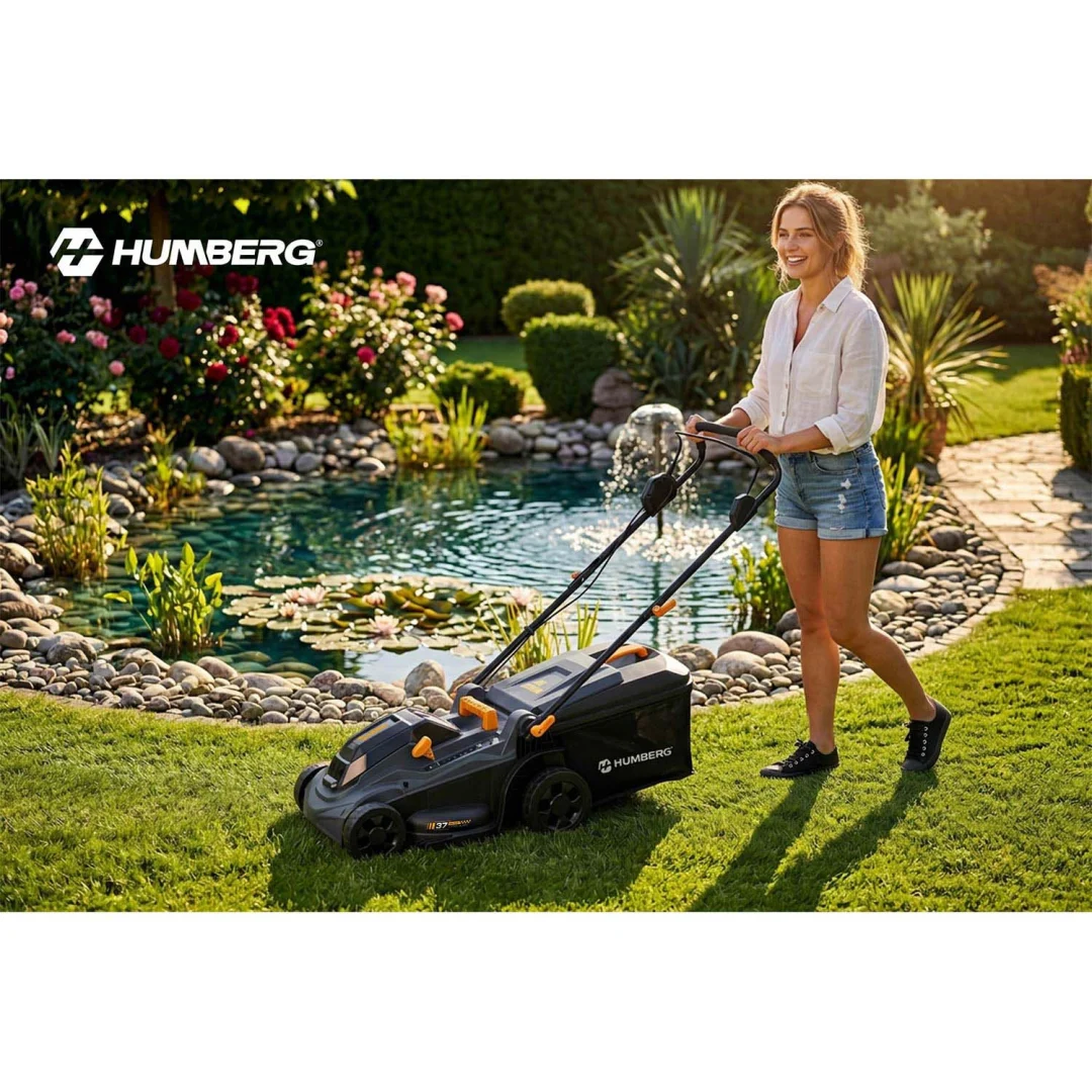 Lagana i snažna bežična kosilica za travu 1000W 37cm Humberg HM-610, siva_11