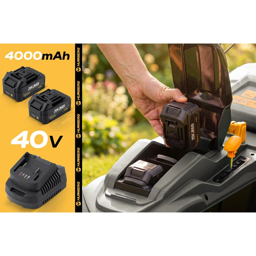 Lagana i snažna bežična kosilica za travu 1000W 37cm Humberg HM-610, siva_7